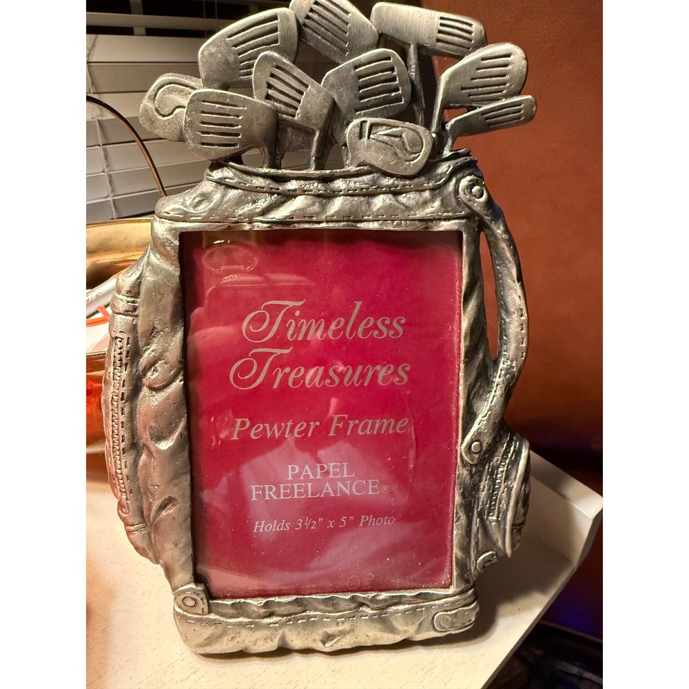 Papel Freelance Pewter Golf Bag Photo Frame Timeless Treasures 3.5x5 - Picture 5 of 5